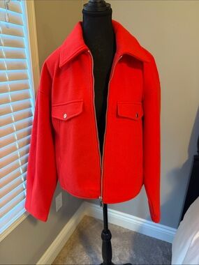 Vero Moda Bold Red Jacket with Zip Front